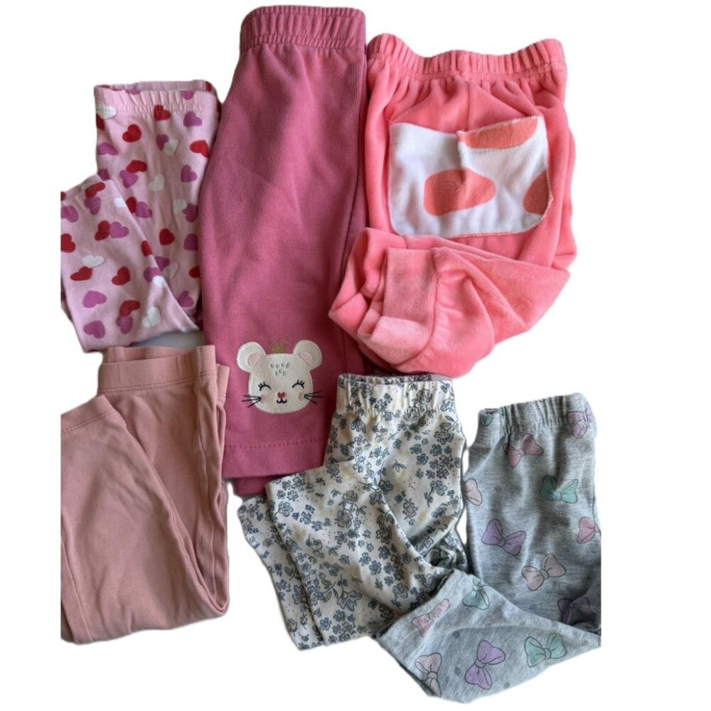 3/$15 | Set of 6 Baby Girl Leggings Best Fits 12-18M Pinks Creams Gray